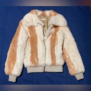 VINTAGE Rabbit Fur Bomber Jacket